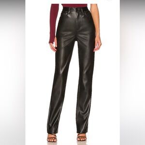 AFRM Heston Faux Leather Pant in Black